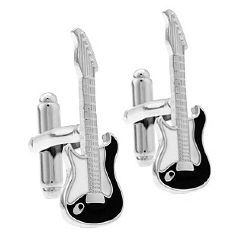 💎204💎 Neiman Marcus MusicTeacher Musician Electric Guitar Cufflinks Cuff Links - Picture 3 of 12